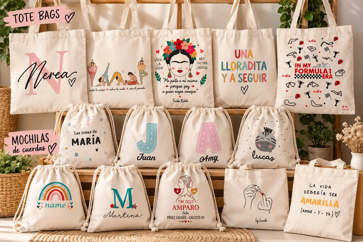 Bolsas tote y mochilas personalizadas
