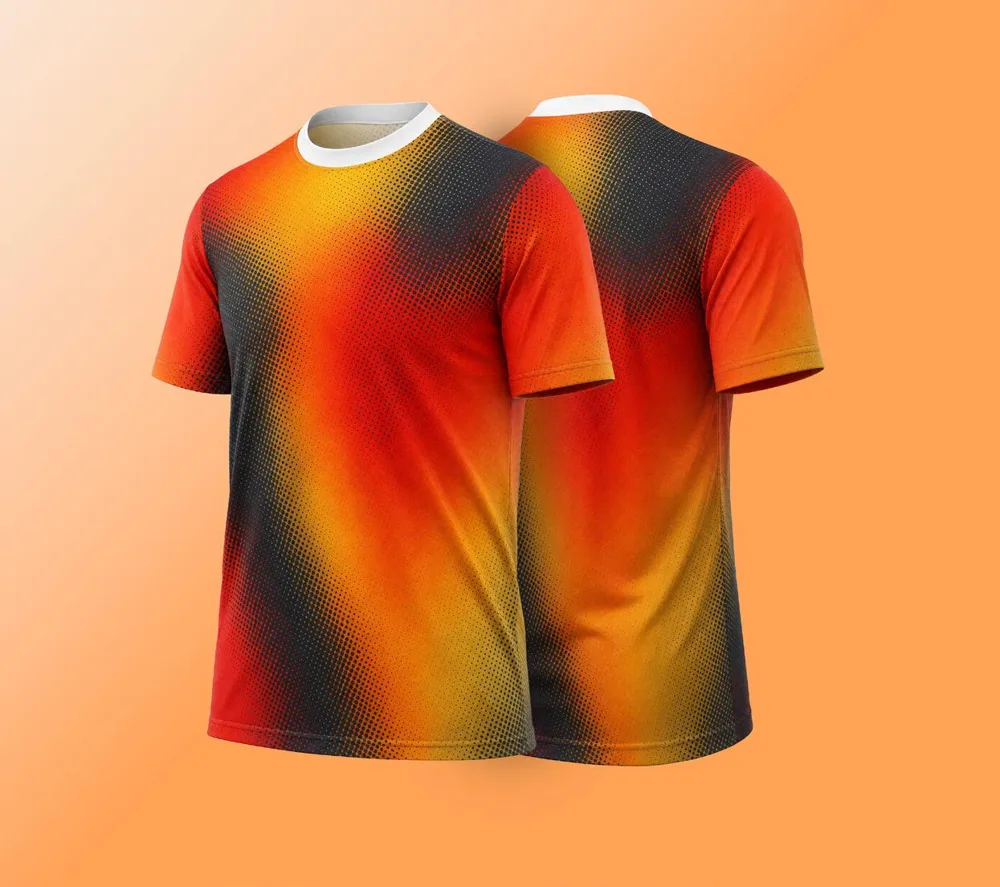 Camisetas full print de cuello redondo impresas de costura a costura